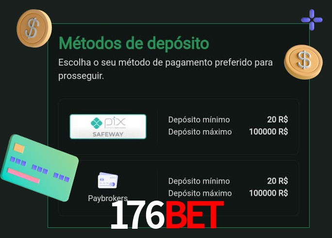 O cassino 176Bet oferece uma grande variedade de métodos de pagamento